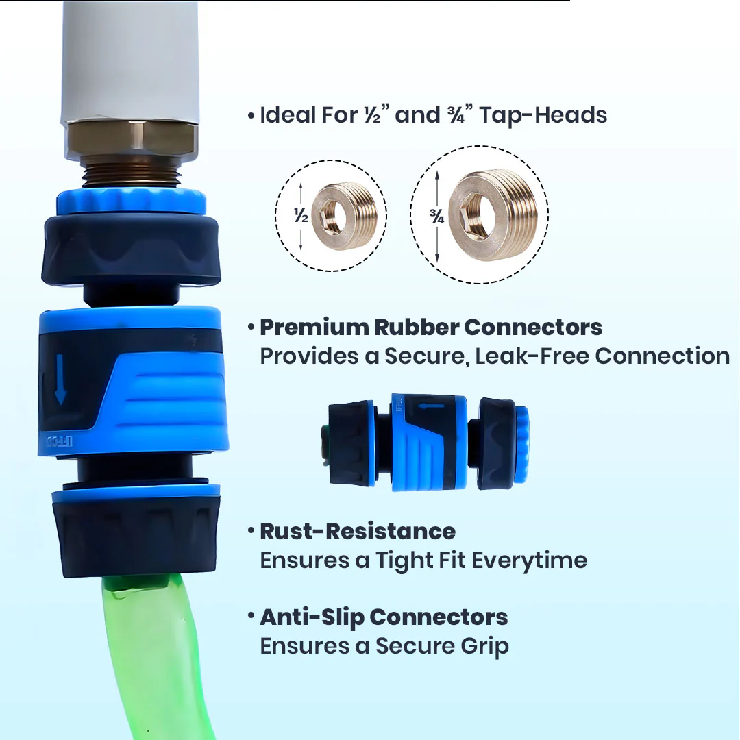 Hose Connectors, Set of 3 - Pipe to Pipe Quick Connectors - Image 3