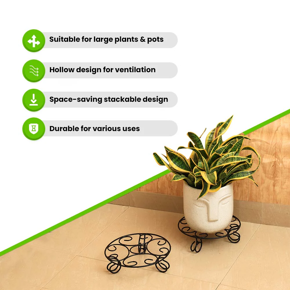 Round Designer Metal Plant Stand - Image 4